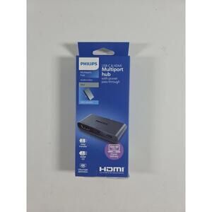 Phillips Multiport Hub with Power Pass through USB-C & HDMI Sealed Box NEW!